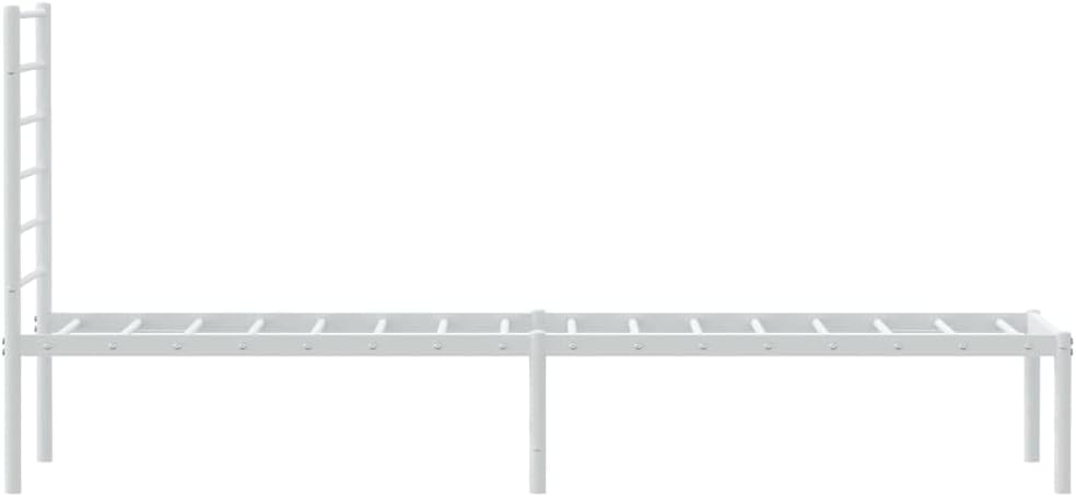 White Metal Bed Frame with Headboard 39.4"x78.7" P759