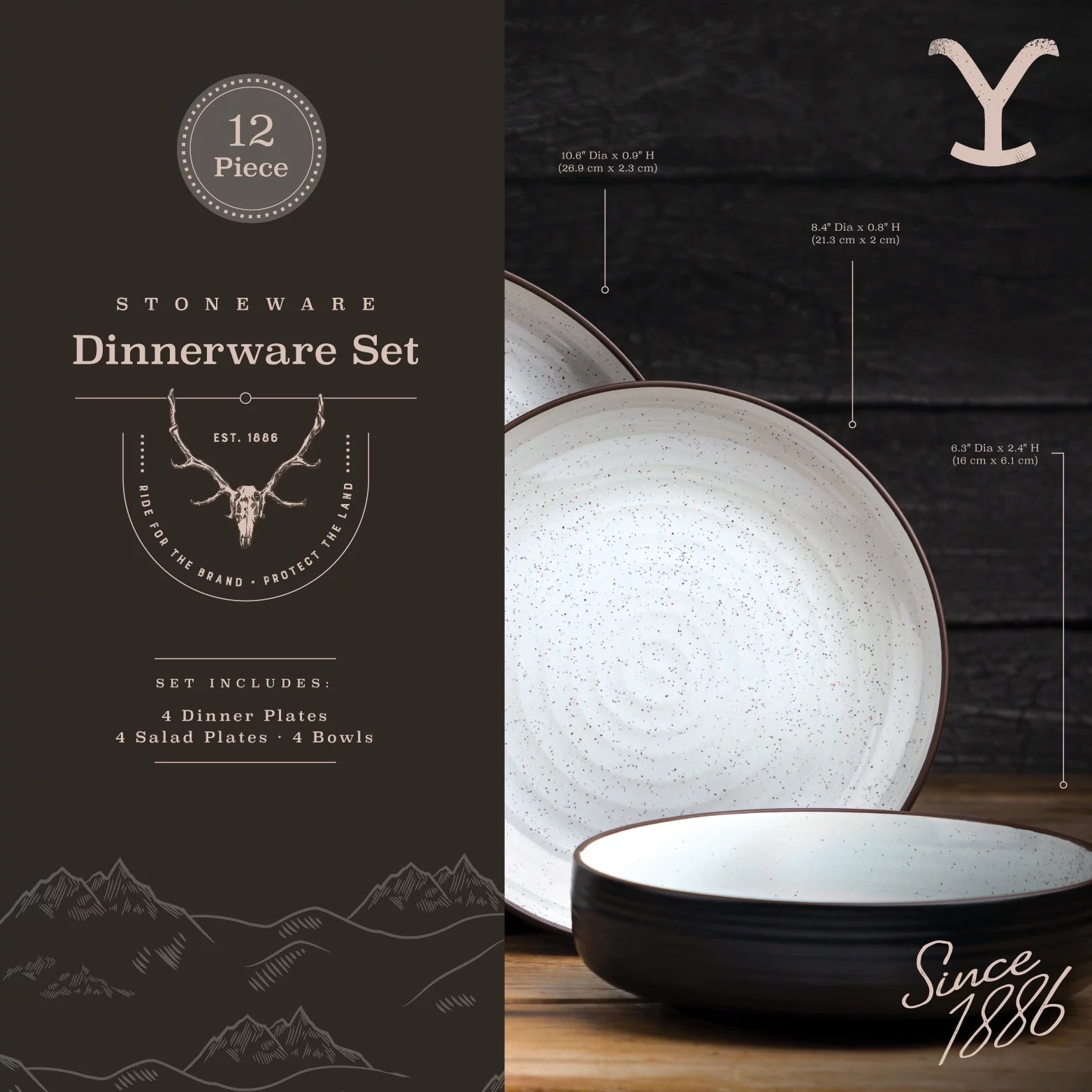 12-Piece Ceramic Dinnerware Set D258