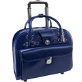 Navy Leather Wheeled Laptop Briefcase M2082