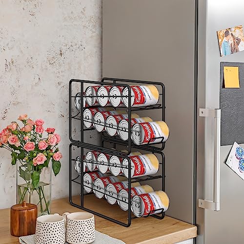 4 Pack Black Stackable Can Dispenser Rack S8826