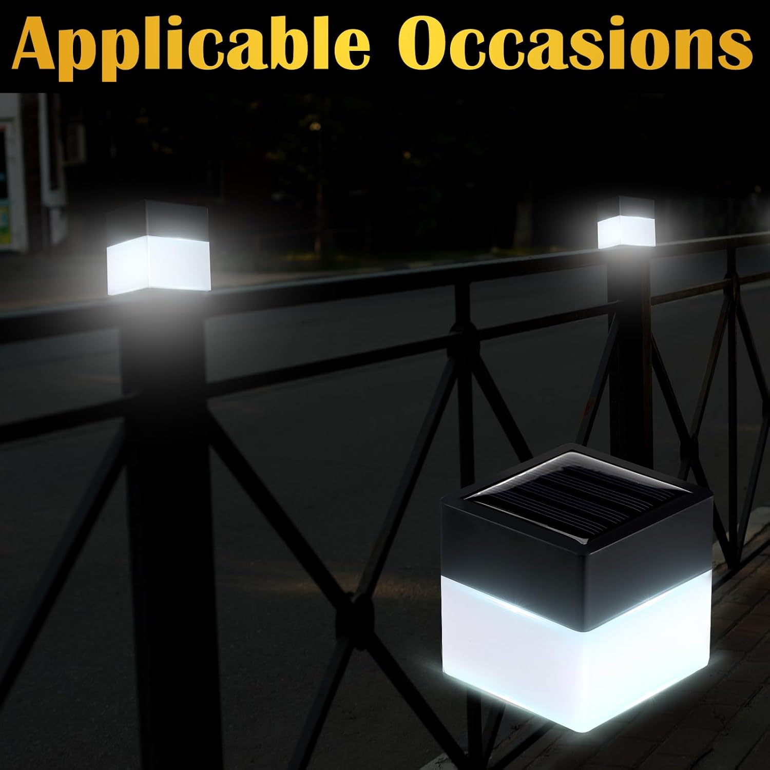 20 Pack Solar Fence Post Cap Lights 2 x 2 Inches White Light L898