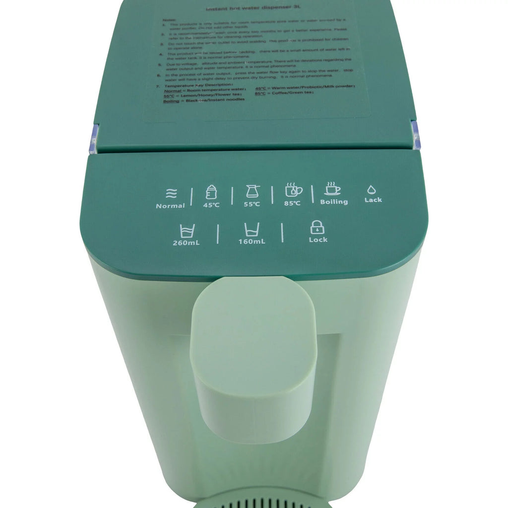 Green Instant Hot Water Dispenser Portable Countertop Electric Kettle 5 Temperature Adjustable 3L Water Tank J5616