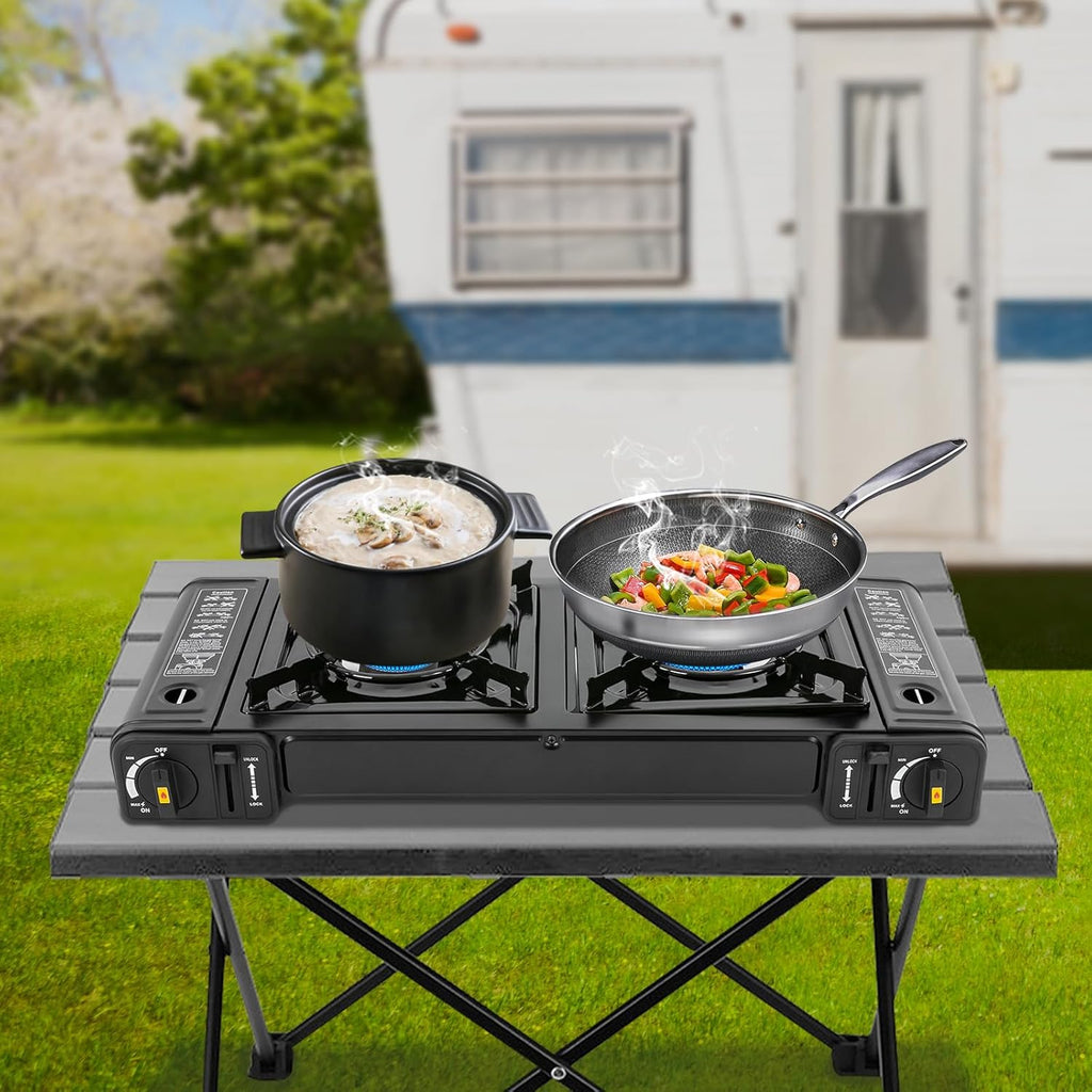 2-Burner Portable Gas Camping Stove R649