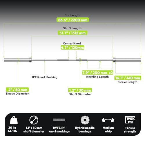 45lb 2-inch Olympic Barbell K7069