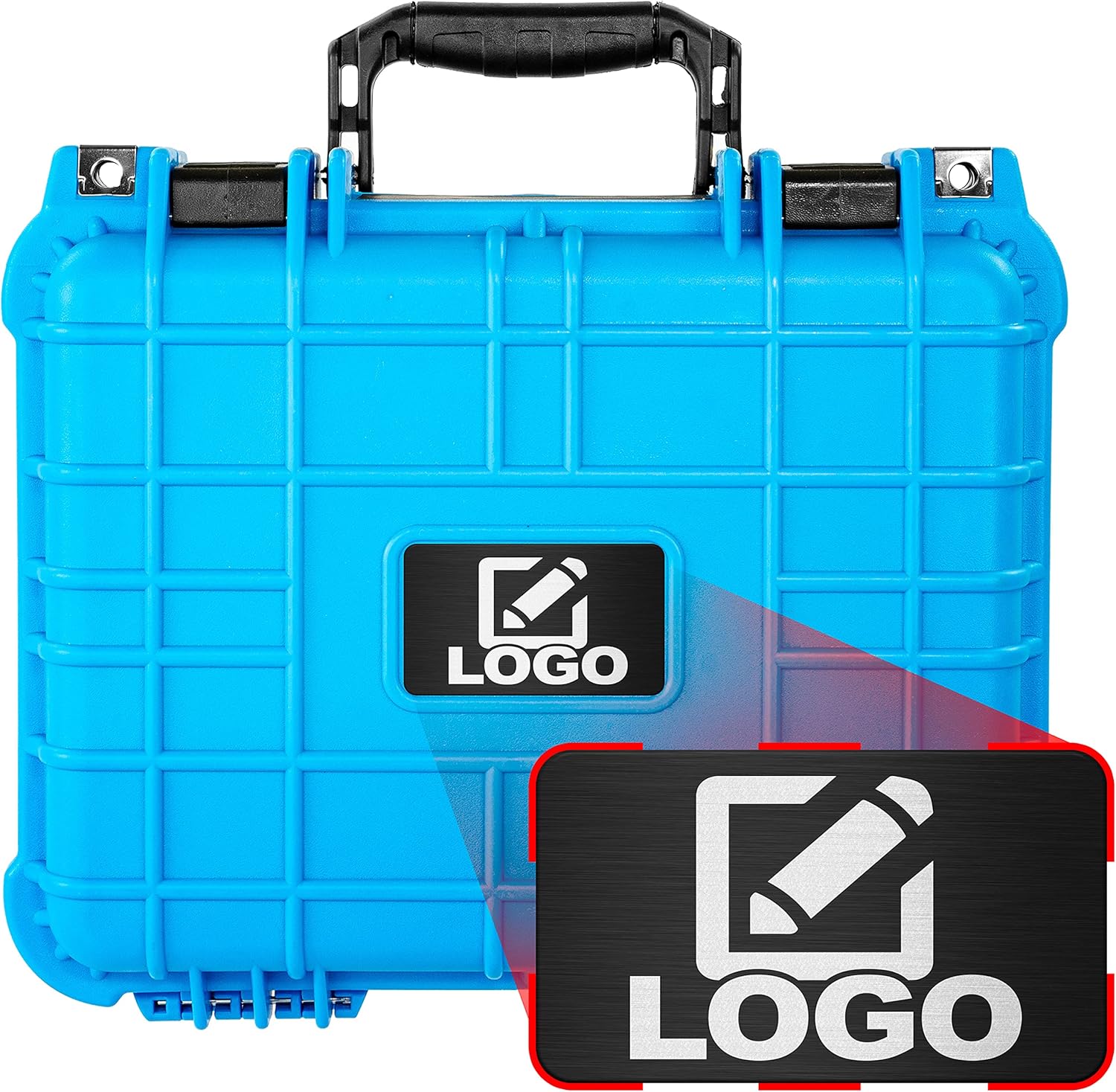 Neon Blue Waterproof Shockproof Hard Case with Foam 13.37 Inch 11.62 Inch 6 Inch Pack of 2 V551584