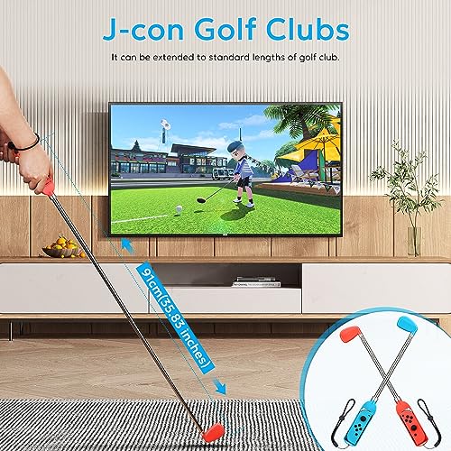 11 in 1 Switch Sports Accessories Bundle with Tennis Rackets, Golf Clubs, Swords, Wrist and Leg Strap, Storage Bag D48697