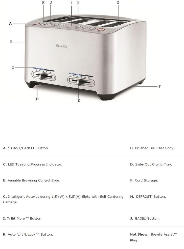 Stainless Steel 4-Slice Toaster B8202