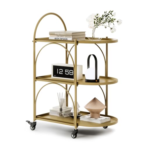 Black Metal Bar Cart with Wheels I3214