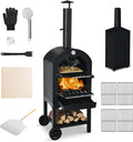 Outdoor Pizza Oven with 12" Pizza Stone, Pizza Peel, Waterproof Cover R95567