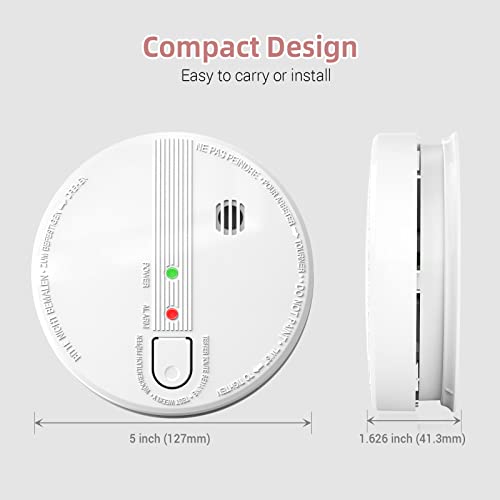 Hardwired Interconnected Photoelectric Smoke Detector with Replaceable 9V Battery V334313