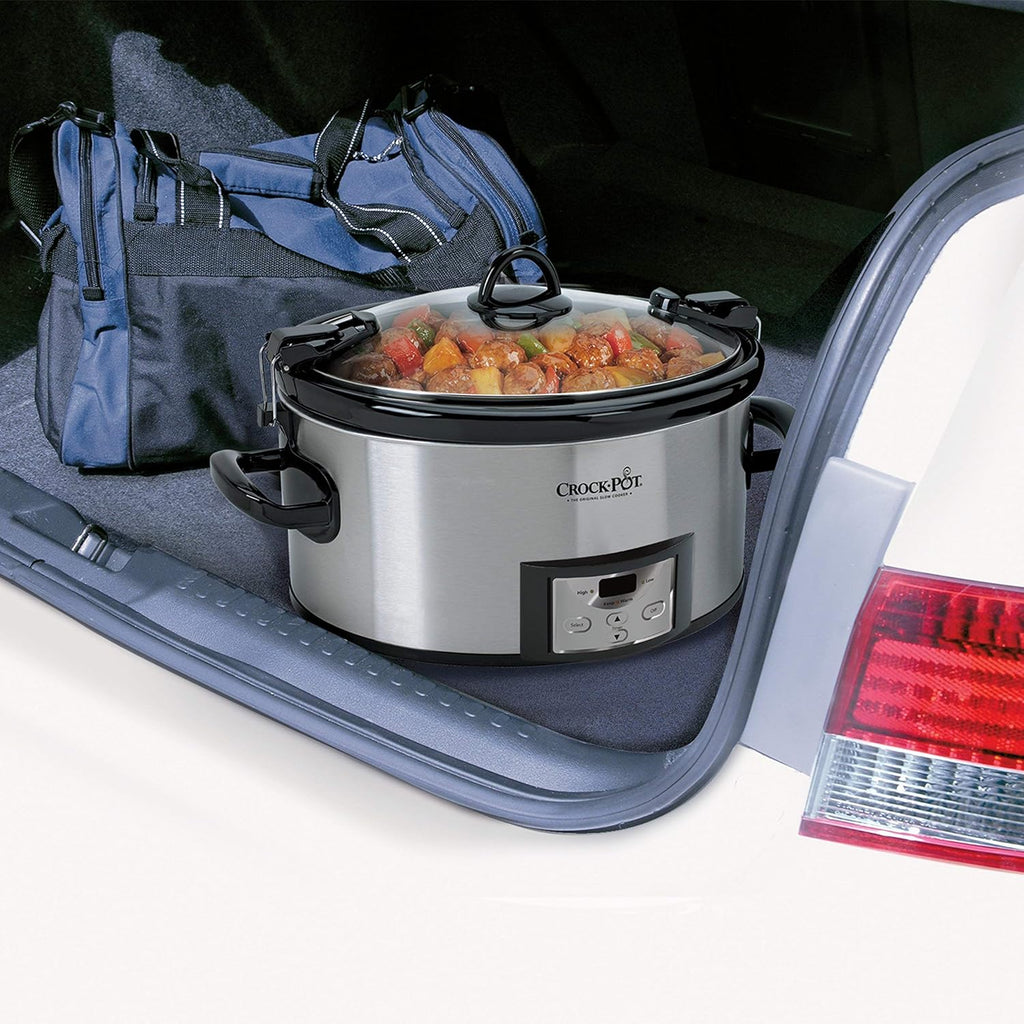6 Quart Programmable Slow Cooker with Digital Timer, Stainless Steel Y385