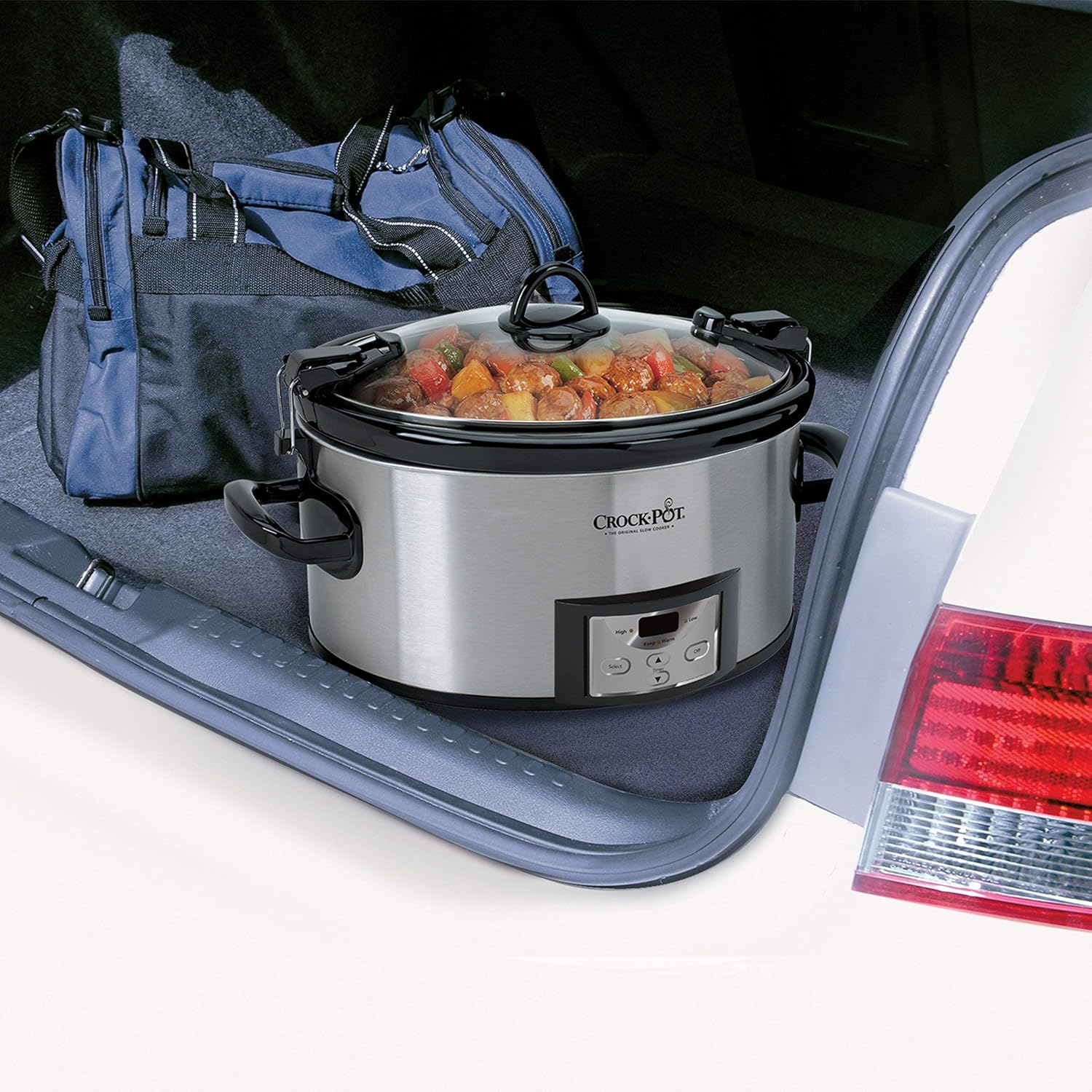 6 Quart Programmable Slow Cooker with Digital Timer, Stainless Steel Y385