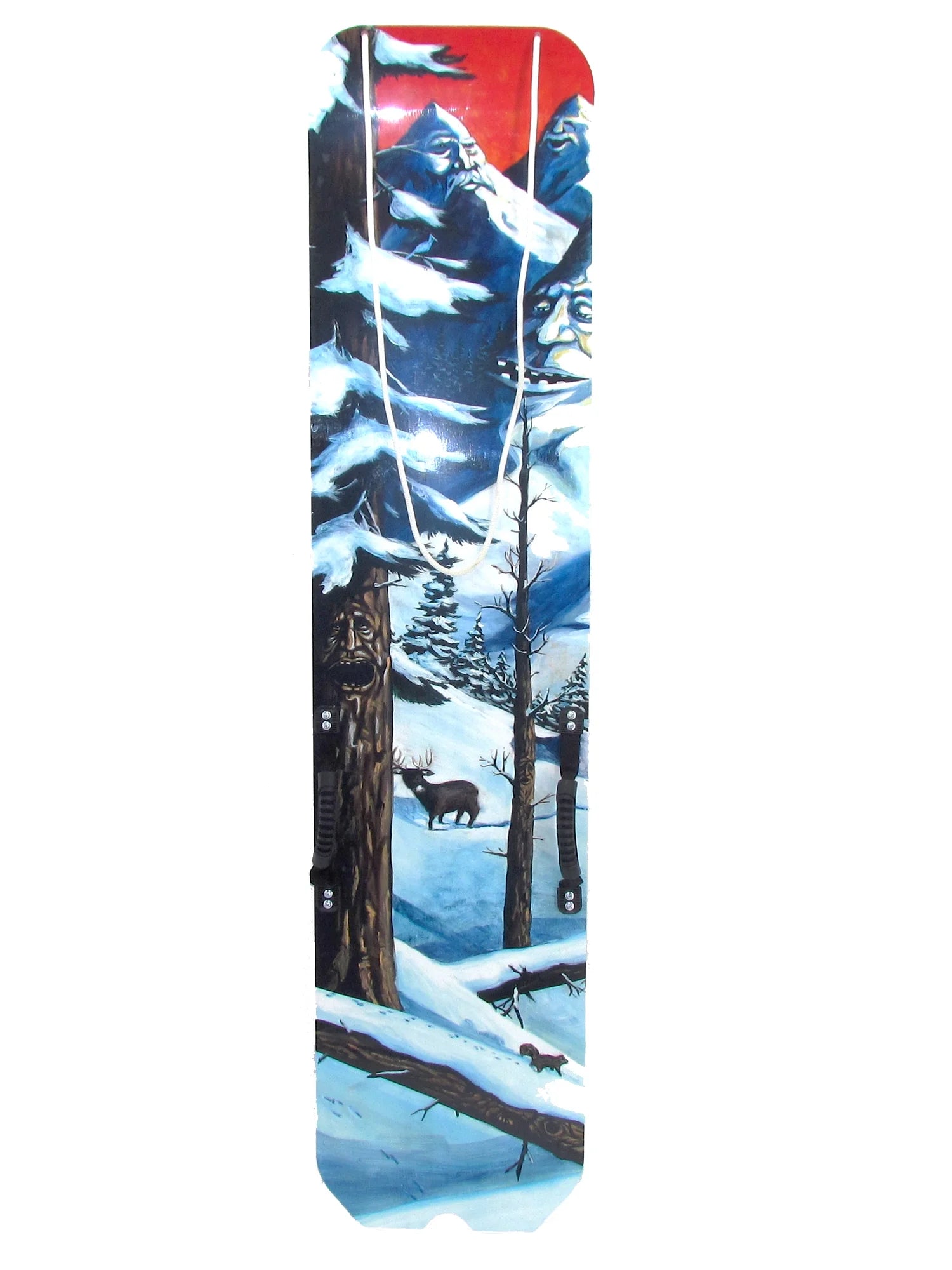5' Wooden Snow Sled with Rope and Handles Q753