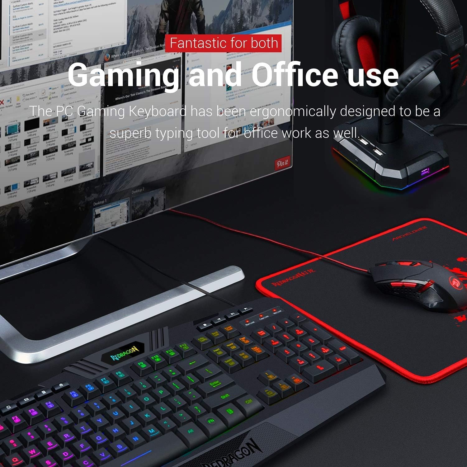 RGB Backlit Gaming Keyboard and Mouse Combo Set B9375