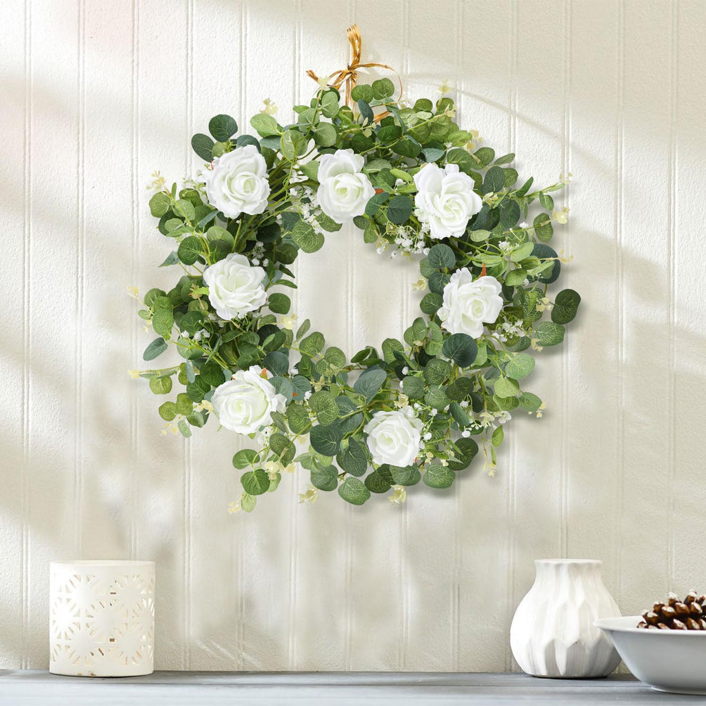 6.5ft Artificial Eucalyptus Garland with Flowers T8091