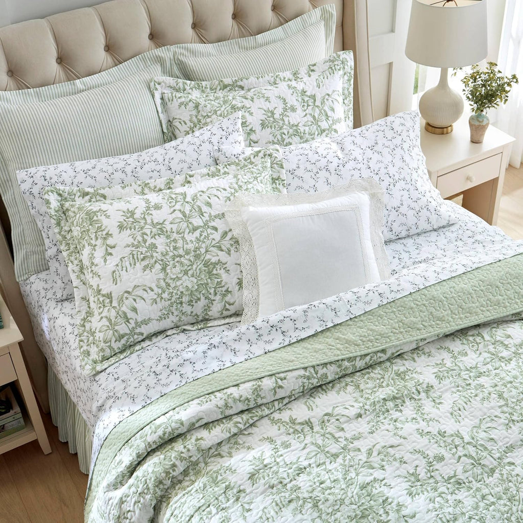 King Cotton Quilt Set with Shams O6724