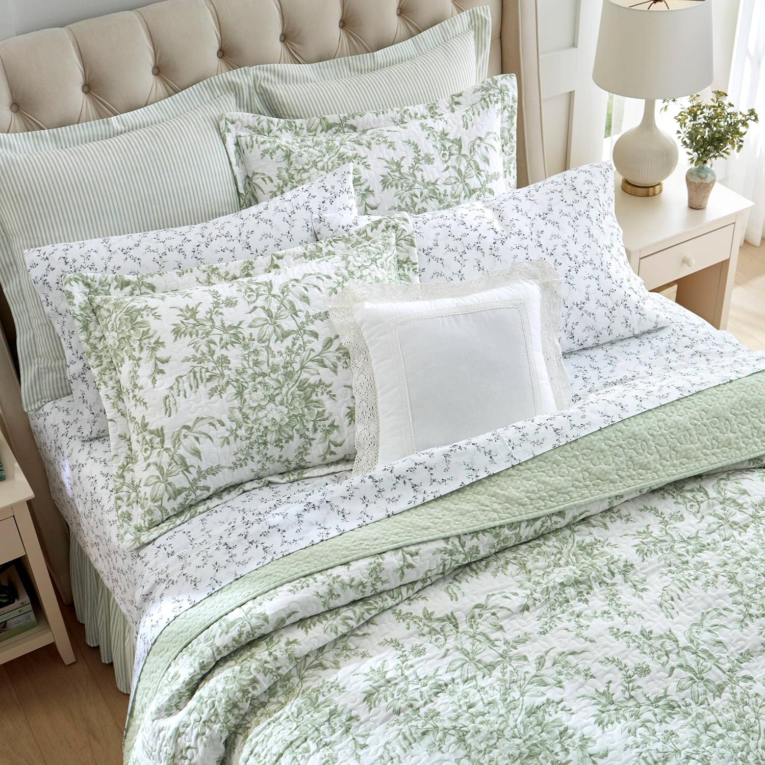 King Cotton Quilt Set with Shams O6724