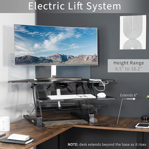 43 inch Electric Height Adjustable Stand Up Desk Converter Black B253896
