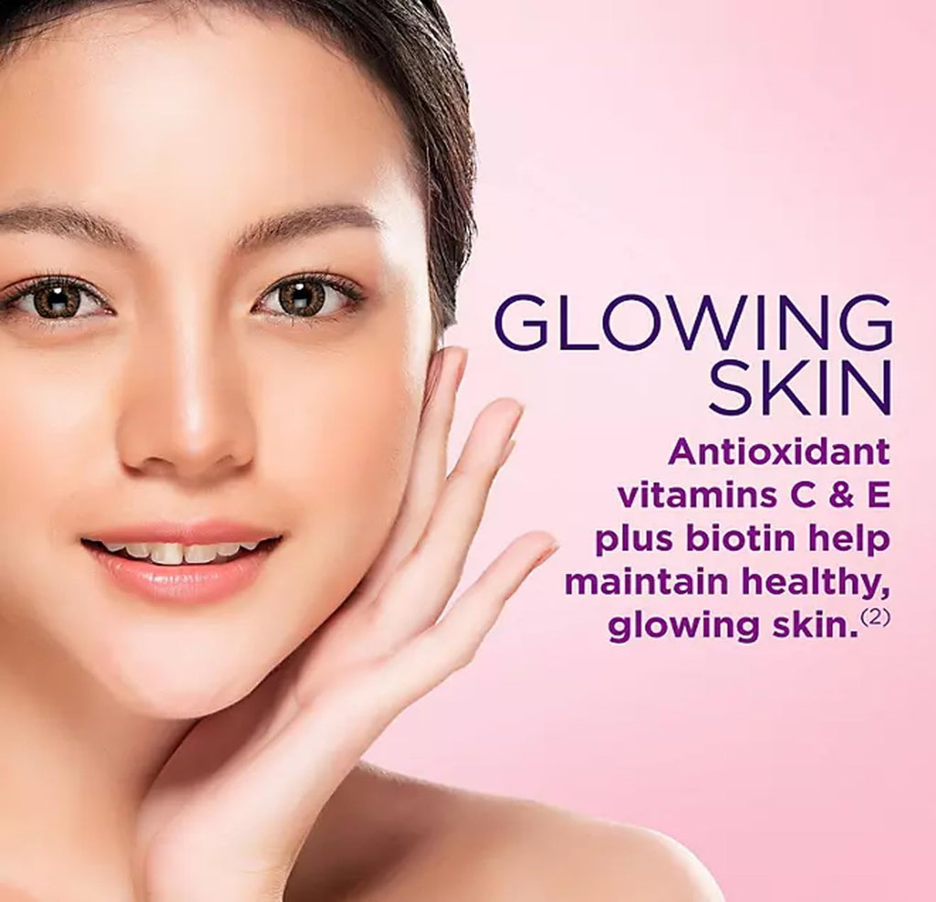 230 Gummies Hair Skin and Nails Supplement with Biotin Vitamin C E Strawberry Flavor Q84431