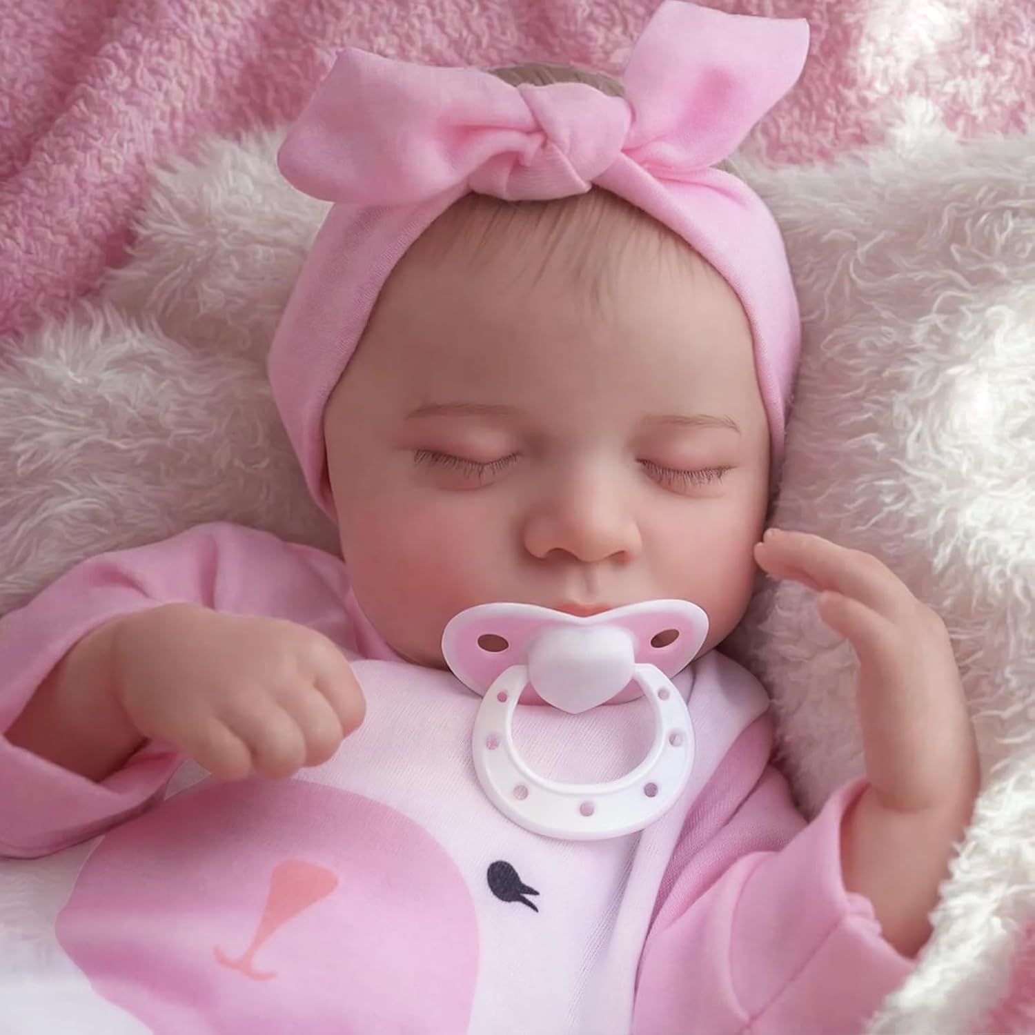17-Inch Soft Cloth Body Realistic Newborn Baby Dolls with Toy Accessories T614