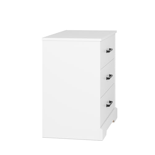 Black 3 Drawer Tall Nightstand J604