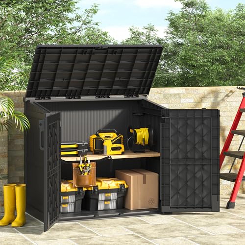 Outdoor Resin Storage Shed 36 Cu. Ft. Lockable Waterproof Storage Box N46998