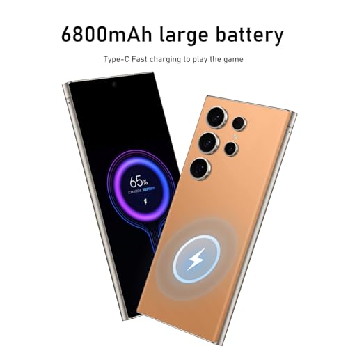 Cyan 6.8" HD Screen 48+108MP Zoom Camera 6800mAh Unlocked Smartphone L64094