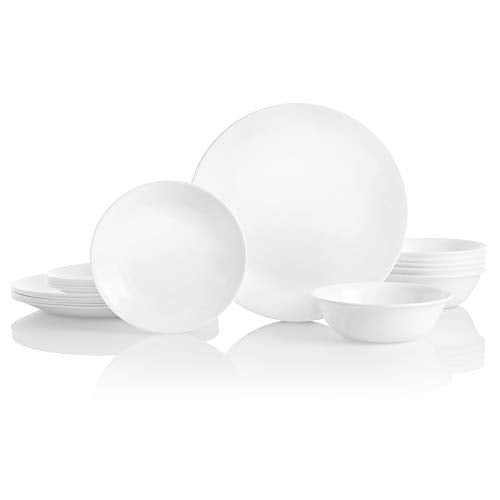18-Piece Service for 6 Dinnerware Set, Winter Frost White, 28-oz Soup/Cereal Bowls Set of 6 E2359