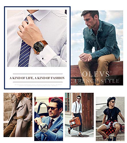 Minimalist Ultra Thin Analog Quartz Date Waterproof Slim Leather Band Watch I39067