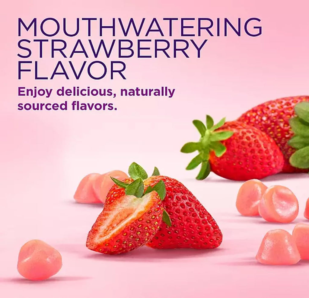 230 Gummies Hair Skin and Nails Supplement with Biotin Vitamin C E Strawberry Flavor Q84431