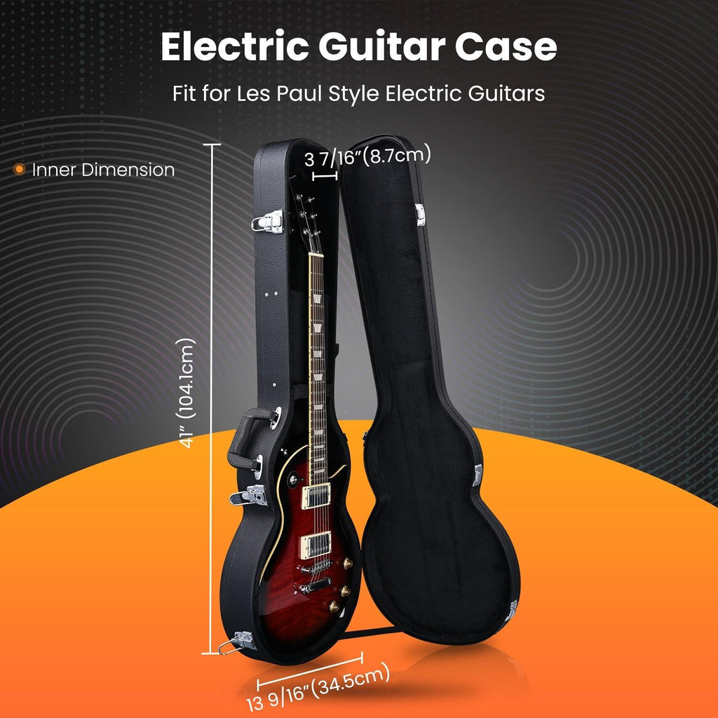 Black PU Leather Wooden Hard-Shell Guitar Case U549080