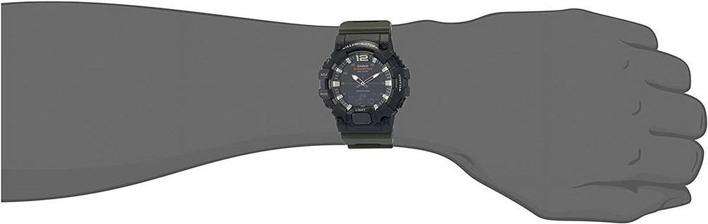 Green Black Analog-Digital World Time Watch C1784