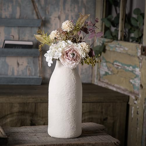 Matte White Textured Vase Set of 3 F178