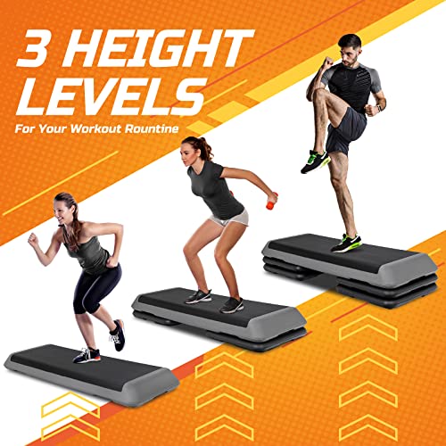 43'' Adjustable Fitness Stepper with 4 Stackable Risers J19957
