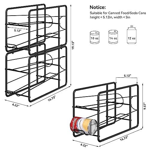 4 Pack Black Stackable Can Dispenser Rack S8826