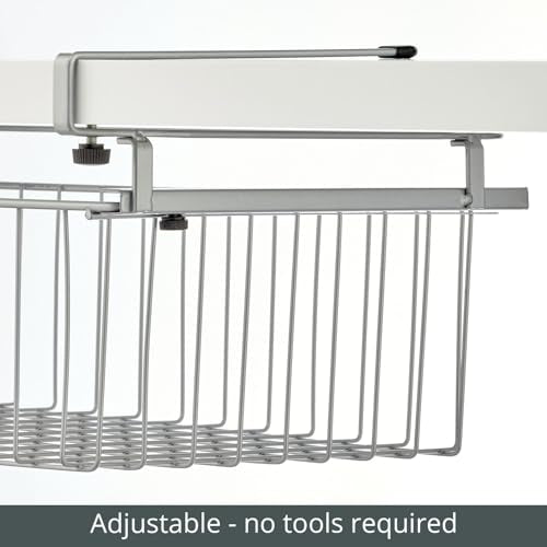 Compact Hanging Pullout Drawer Basket - Metal Wire - Silver Z4329