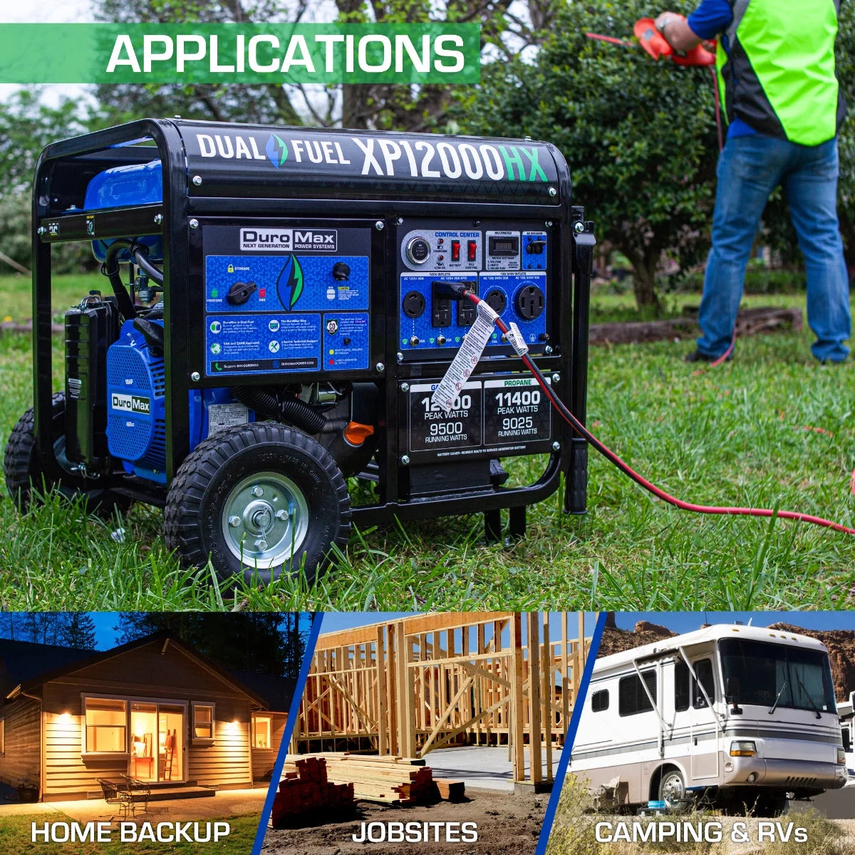 Dual Fuel Gas Propane Portable Generator 12,000 Watt F534