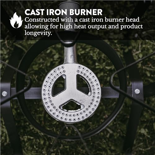 200K BTU Propane Burner with Adjustable 0-20Psi Regulator and Steel Braided Hose A795128