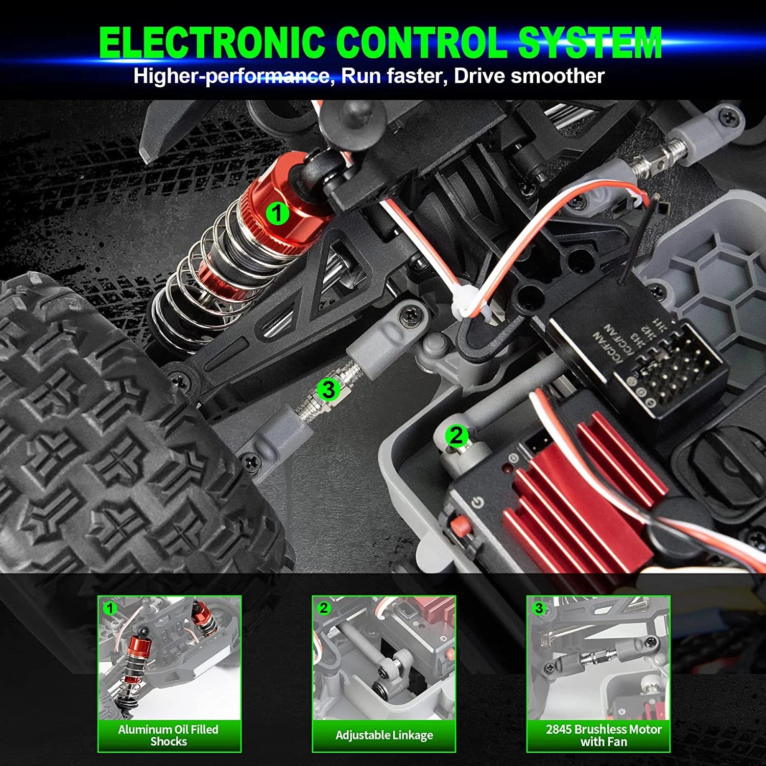 Brushless RC Car 1:16 4WD Off-Road Remote Control Truck T5373