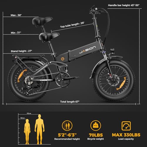 1400W Peak Motor 30MPH Max Speed 624WH Removable Battery Full Suspension 20'' Fat Tire Foldable Ebike X5964