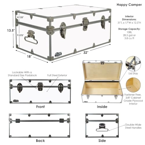 Black Steel Footlocker 32 x 18 x 13.5 Inches R686
