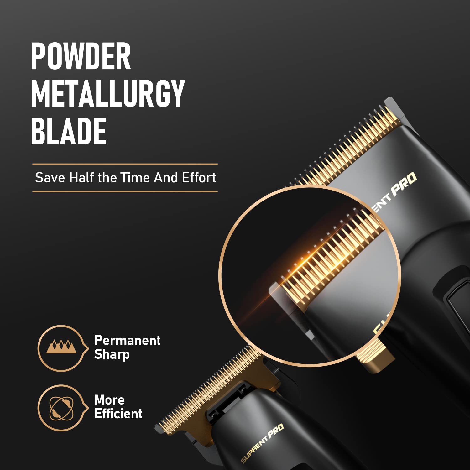 USB-C Rechargeable Cordless Hair Clippers with T-Blade Trimmer, Black I753