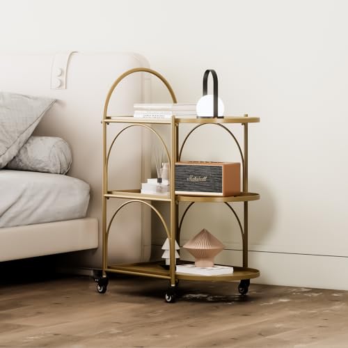 Black Metal Bar Cart with Wheels I3214
