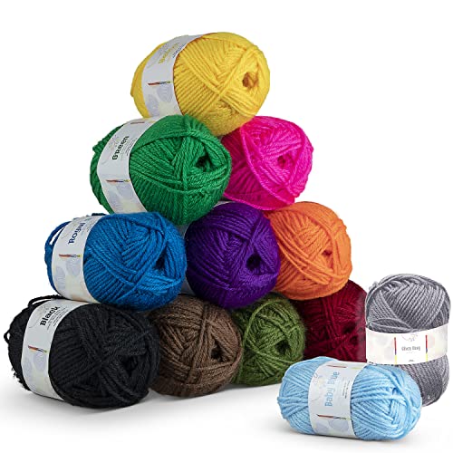 43 Piece Crochet Kit with 9 Crochet Hooks Set and 55 Yards of Yarn, Canvas Tote Bag N2059