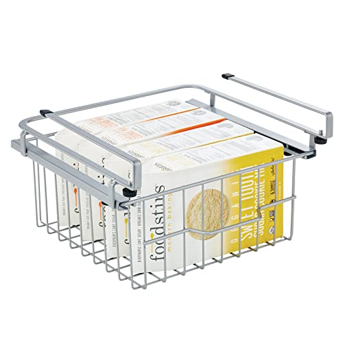 Compact Hanging Pullout Drawer Basket - Metal Wire - Silver Z4329