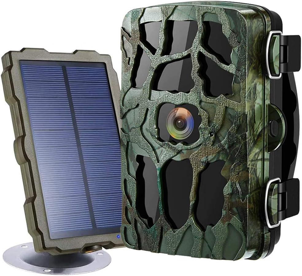 4K 20MP Night Vision 120° Wide Angle Hunting Camera with Solar Panel and 32GB Card T522780