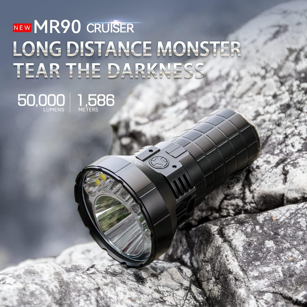 Rechargeable Flashlight 50000 Lumens with Cree XHP 70.2 LEDs F3333