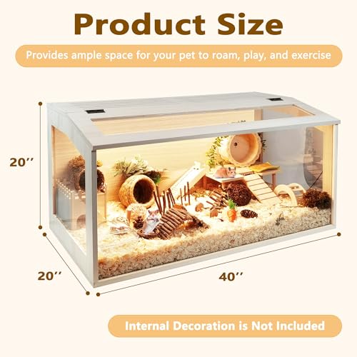 Extra Large Wooden Hamster Cage with Acrylic Sheets (32 x 16 x 16 Inch) E914