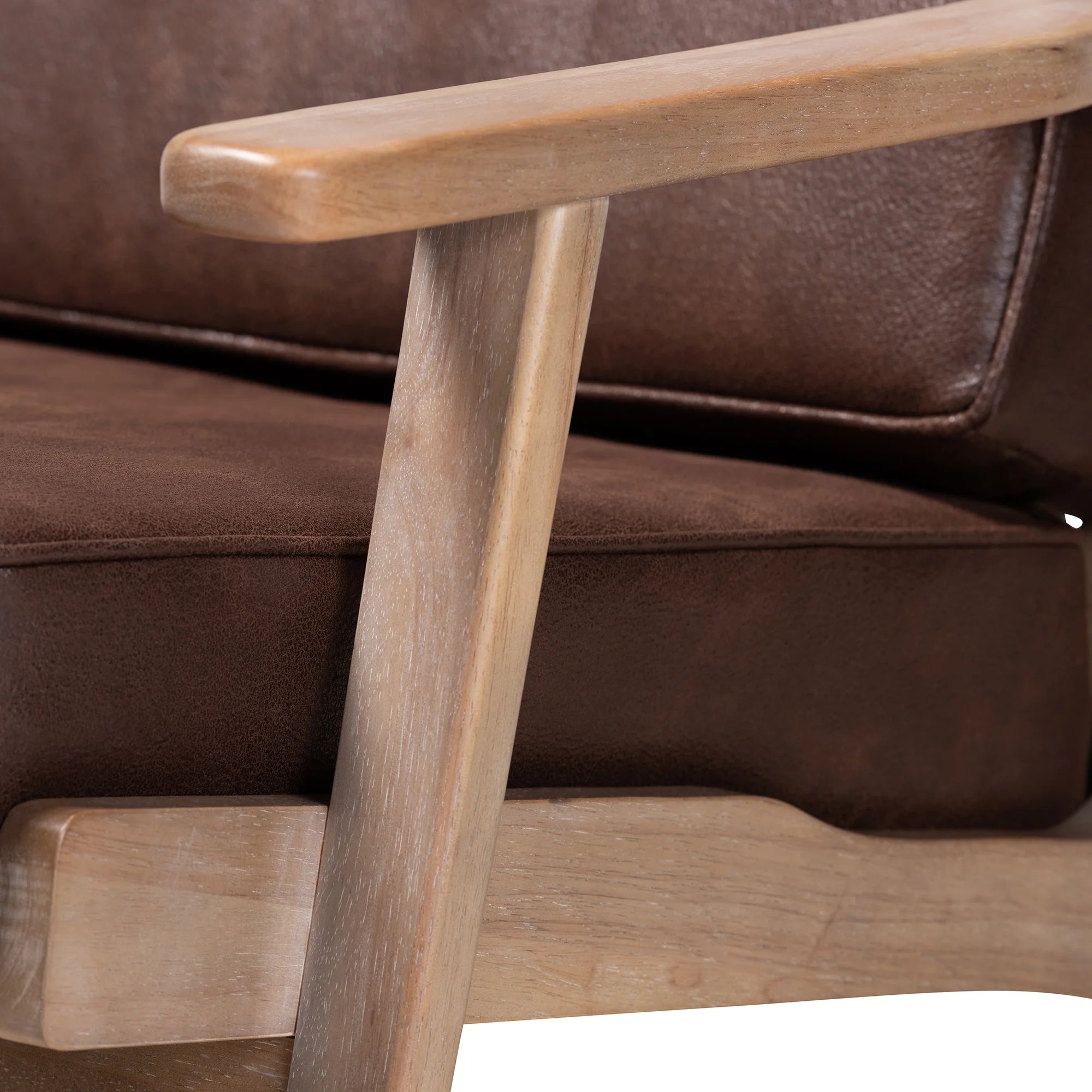 Dark Brown Faux Leather Armchair J975092