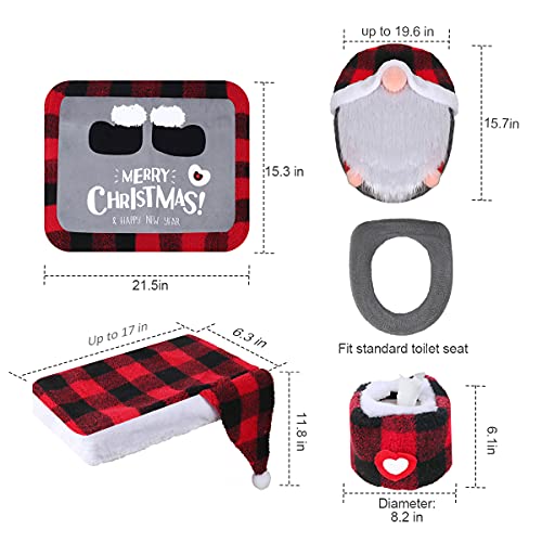Set of 5 Toilet Seat Cover and Rug Set E515387